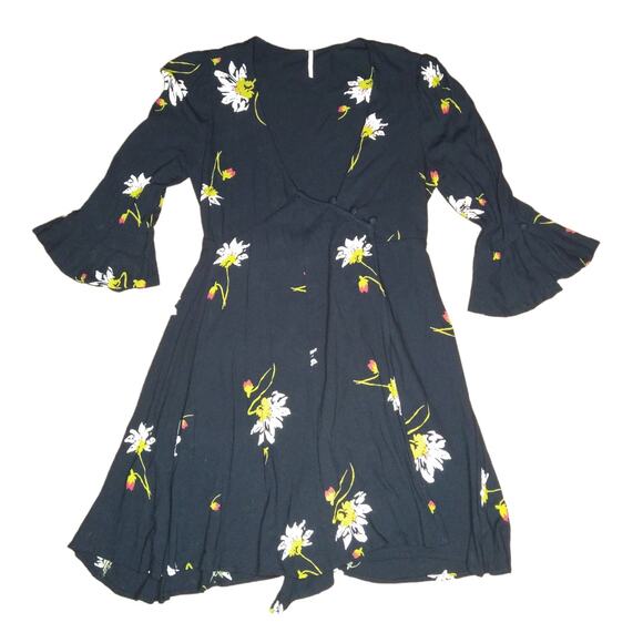 Free People Time On My Side Black Floral Dress size XS - Picture 3 of 8